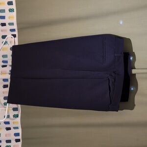Navy straight leg plain front